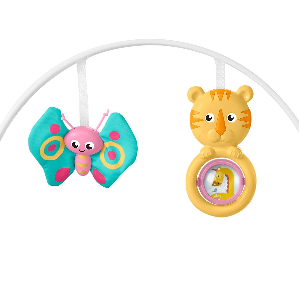Массажное кресло-качалка Fisher-Price РОЗОВОЕ САФАРИ и для новорождённых, и для детей до 18 кг