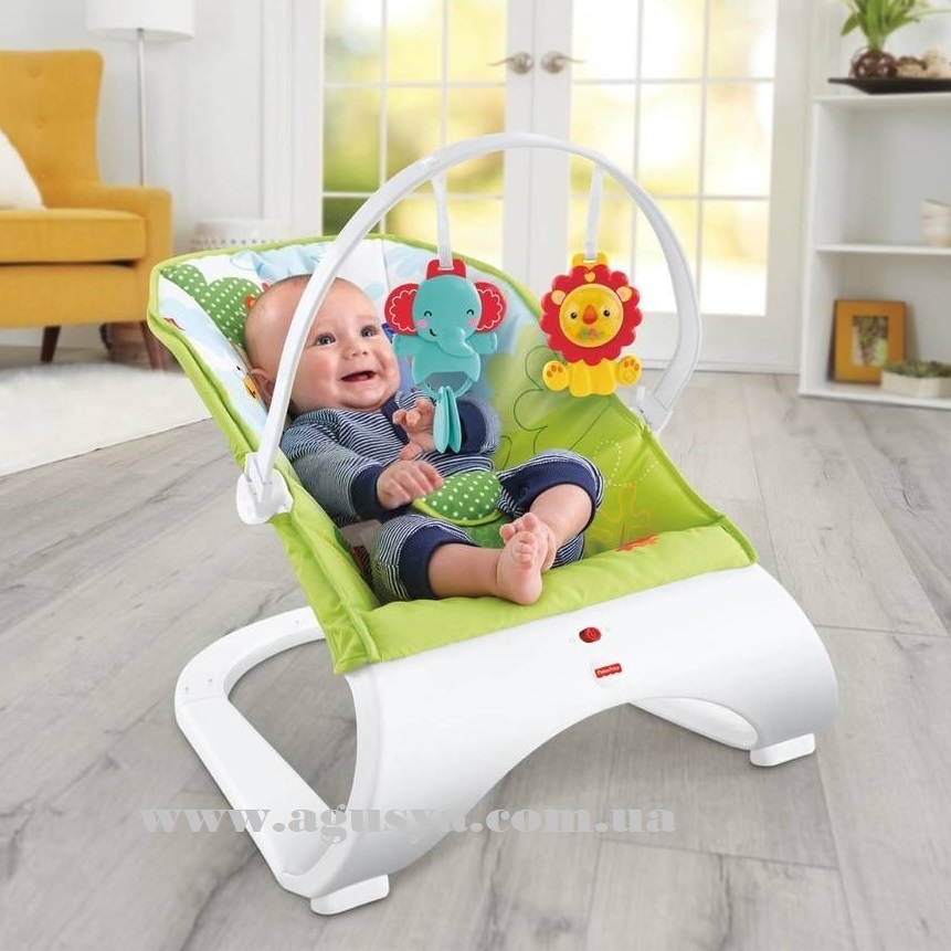 Кресло-шезлонг Fisher-Price Comfort Curve Bouncer ТРОПИЧЕСКИЕ ДРУЗЬЯ