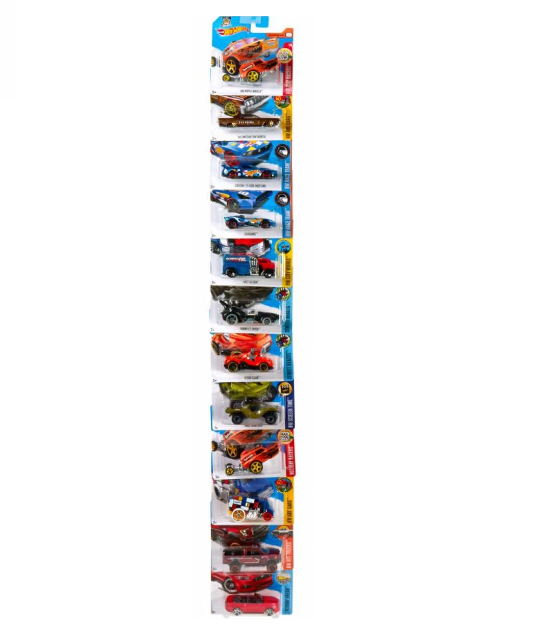Базовая машинка Hot Wheels в ас. (12 шт. на подвесной пластиковой ленте)