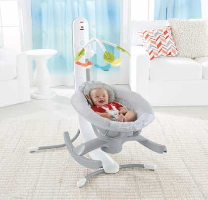Укачивающий центр «Техно» Fisher-Price 4 в 1 Smart Connect с мобильным приложением