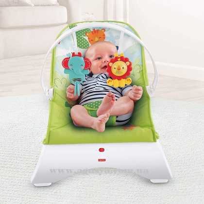 Кресло-шезлонг Fisher-Price Comfort Curve Bouncer ТРОПИЧЕСКИЕ ДРУЗЬЯ
