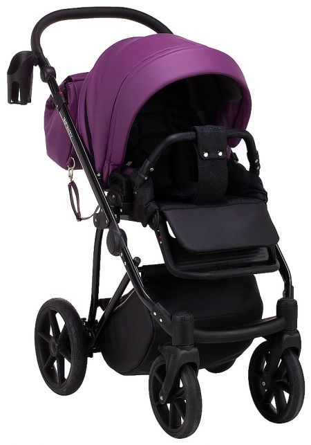 Коляска 2 в 1 Bair Infinity кожа 100% BI-07 purple (фиолетовый)