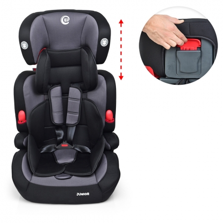Детское автокресло 2в1, группа 1/2/3 (9-36кг) El Camino Junior, ME 1008 Grey черно-серый