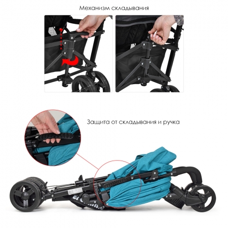 Детская прогулочная коляска El Camino Rush, ME 1013L Turquoise