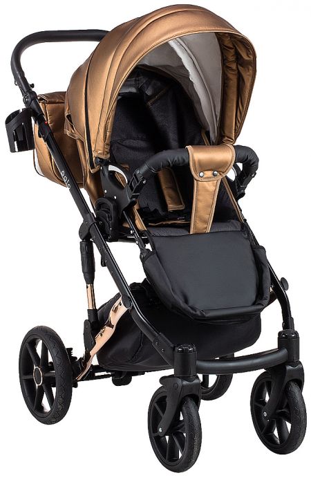 Коляска 2 в 1 Bair Polo (Cooper) кожа 100% 28C бронза (перламутр)