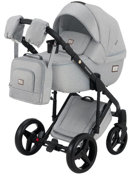 Коляска 2 в 1 Adamex Luciano jeans Q1-CZ светло-серый