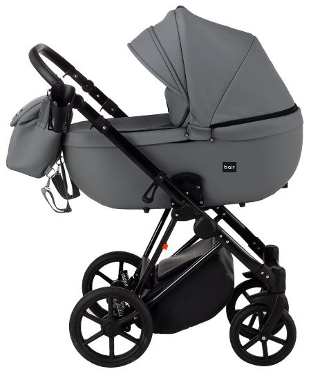 Коляска 2 в 1 Bair Infinity кожа 100% BI-2233-AMO graphite (графит)