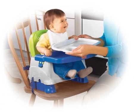 Детский стульчик-бустер Люкс, стульчик для кормления Fisher-Price Deluxe Booster Seat Blue/green/gray