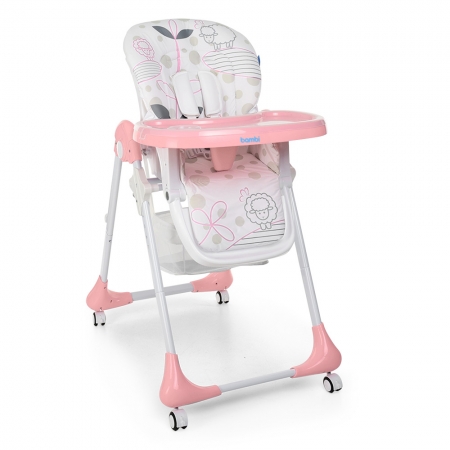 Стульчик для кормления с регулируемой спинкой Bambi M 3233 Lamb Light Pink
