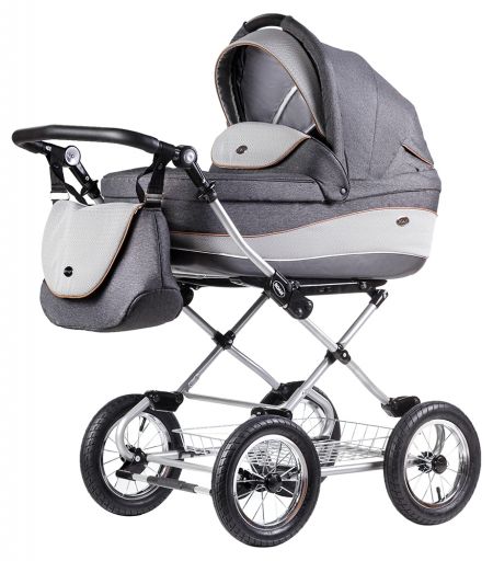 Коляска 2 в 1 классическая Roan Emma (12"sery) E60 серый - серый (узор)