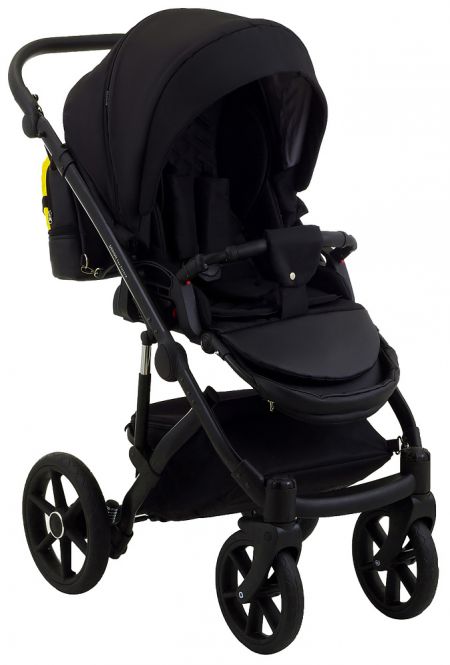 Коляска 2 в 1 Bair Future FF-03 черный-желтый