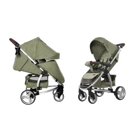 Коляска прогулочная CARRELLO Vista CRL-8505 Olive Green в льне +дождевик L /1/ MOQ