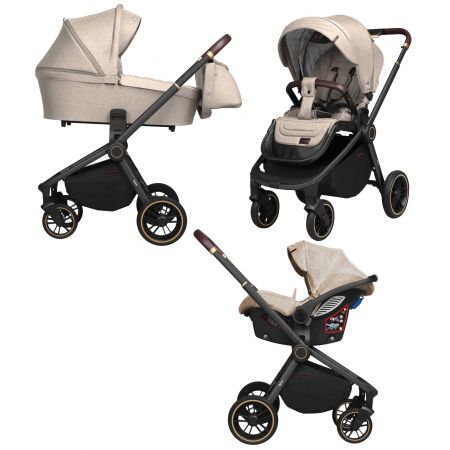Коляска универсальная CARRELLO Epica CRL-8511/1 (3in1) Almond Beige +дождевик /1/