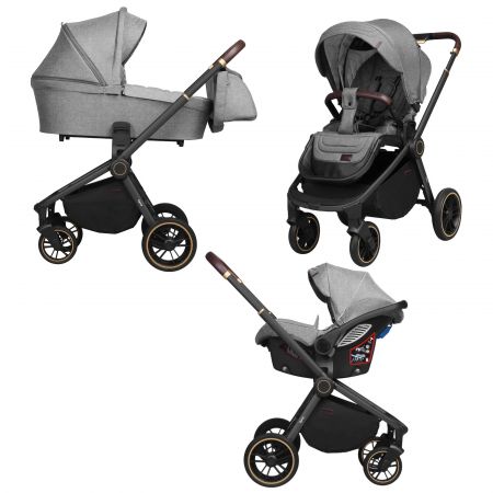 Коляска универсальная CARRELLO Epica CRL-8511/1 (3in1) Silver Grey +дождевик /1/