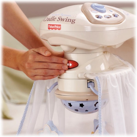 Fisher-Price колыбель-качели,  укачивающий центр для новорожденных  «Звездное сияние» (Starlight Papasan, Periwinkle) США