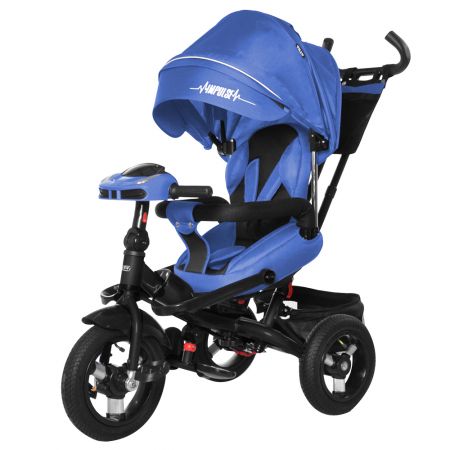 Велосипед триколісний TILLY Impulse з пультом і посиленою рамою T-386/1 Синій льон/1/