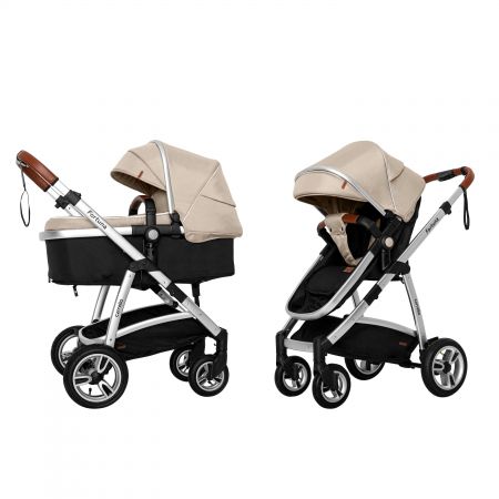 Коляска универсальная CARRELLO Fortuna CRL-9001/1 Peanut Beige 2в1 c матрасом +дождевик L /1/
