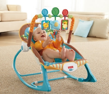 Кресло-качалка Fisher-Price ЗАБАВНЫЕ ДЖУНГЛИ с вибрацией