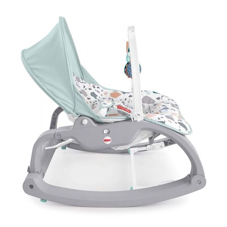 Детский шезлонг - кресло-качалка Fisher- Price люкс-класса МОРСКИЕ КАМУШКИ от 0 до 18 кг