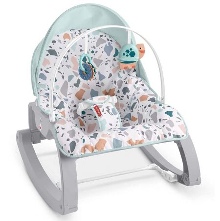 Детский шезлонг - кресло-качалка Fisher- Price люкс-класса МОРСКИЕ КАМУШКИ от 0 до 18 кг