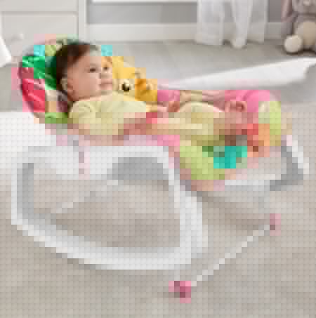 Массажное кресло-качалка Fisher-Price РОЗОВОЕ САФАРИ и для новорождённых, и для детей до 18 кг