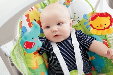 Колыбель - качели Тропические друзья Fisher-Price  с технологией "Умное качание"