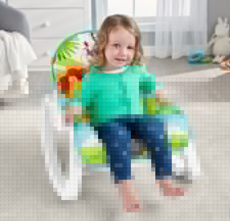 Массажное кресло-качалка Fisher-Price ЗЕЛЕНЫЕ ДЖУНГЛИ и для новорождённых, и для детей до 18 кг
