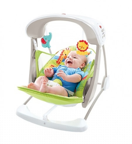 Колыбель - качели Тропические друзья Fisher-Price  с технологией "Умное качание"
