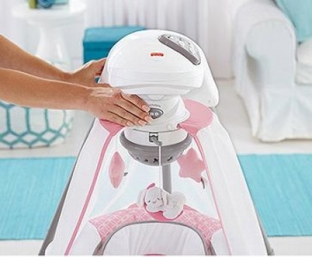 Колыбель – качели Fisher-price Розочка с музыкой и световым проектором Starlight Cradle 'n Swing
