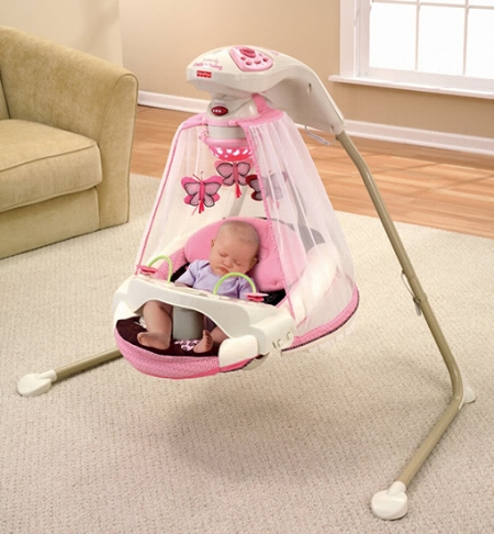 Колыбель-качели, укачивающий центр Fisher-Price с проектором «Бабочка Мокко» (Mocha Butterfly Papasan)