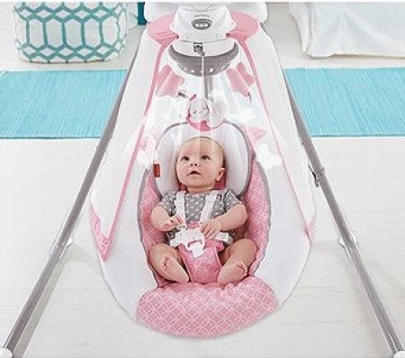 Колыбель – качели Fisher-price Розочка с музыкой и световым проектором Starlight Cradle 'n Swing