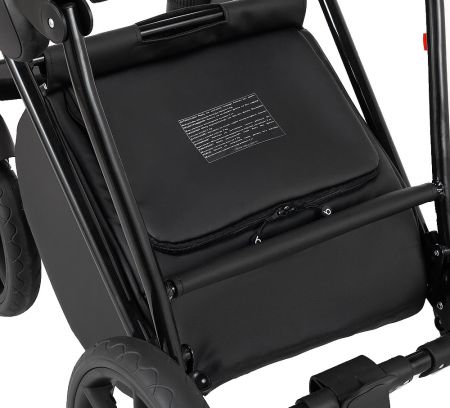 Коляска 2 в 1 Bair Infinity кожа 100% BI-2230-AMO black (черный)