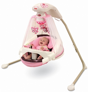 Колыбель-качели, укачивающий центр Fisher-Price с проектором «Бабочка Мокко» (Mocha Butterfly Papasan)