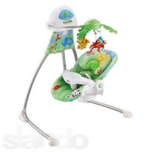 Укачивающий центр с мобилем (колыбель-качели) «Джунгли» Fisher-Price Rainforest