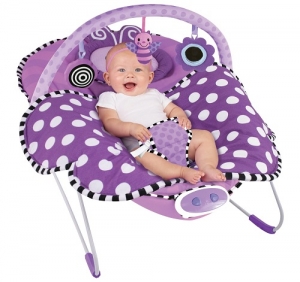 Детский  шезлонг Sassy Cuddle Bug Bouncer ФИОЛЕТОВАЯ БАБОЧКА