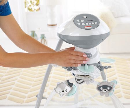 Детский укачивающий центр Fisher-Price «Мой маленький енотик» колыбель-качели для новорожденых