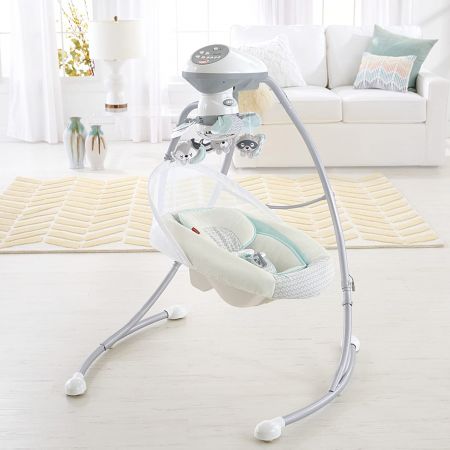 Детский укачивающий центр Fisher-Price «Мой маленький енотик» колыбель-качели для новорожденых