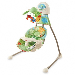 Укачивающий центр с мобилем (колыбель-качели) «Джунгли» Fisher-Price Rainforest