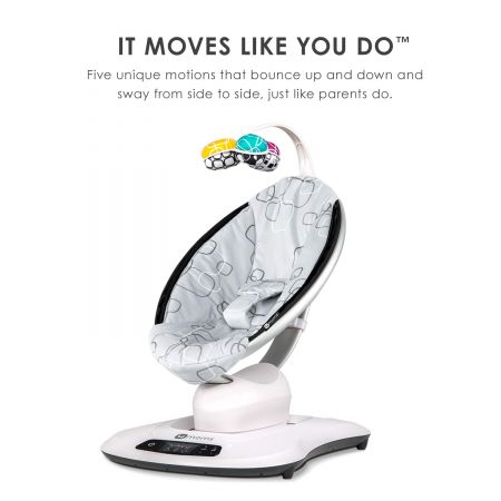 Детские качели МАМАРУ 4moms укачивающий центр mamaRoo 4 Bluetooth-Enabled high-tech Silver plush
