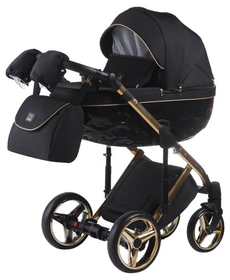 Коляска 2 в 1 Adamex Chantal Polar (Gold) C1-A черный