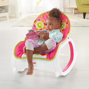 Детское кресло-шезлонг Fisher-Price ЦВЕТОЧНОЕ КОНФЕТТИ, от 0 до 18 кг. Оригинал США