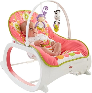 Детское кресло-шезлонг Fisher-Price ЦВЕТОЧНОЕ КОНФЕТТИ, от 0 до 18 кг. Оригинал США