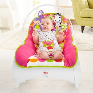 Детское кресло-шезлонг Fisher-Price ЦВЕТОЧНОЕ КОНФЕТТИ, от 0 до 18 кг. Оригинал США