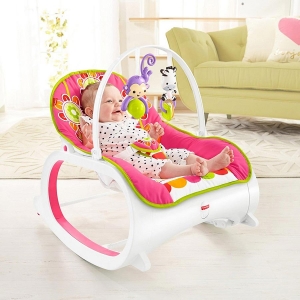 Детское кресло-шезлонг Fisher-Price ЦВЕТОЧНОЕ КОНФЕТТИ, от 0 до 18 кг. Оригинал США