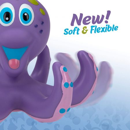 Интерактивная игрушка для ванны Nuby Фиолетовый Осьминог с 3 кольцами ПЕННАЯ ВЕЧЕРИНКА