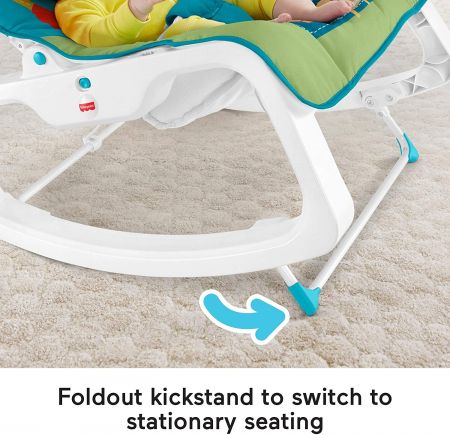 Детское массажное кресло-качалка Fisher-Price РАЗНОЦВЕТНЫЕ ДЖУНГЛИ от 0 до 18 кг