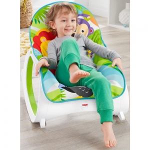Детский шезлонг-качалка Fisher Price ТРОПИЧЕСКИЙ ЛЕС, от рождения и до 3-х лет