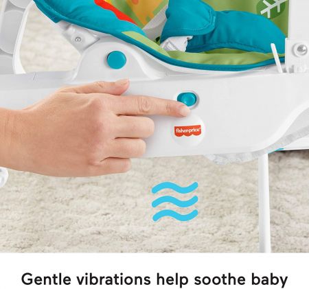 Детское массажное кресло-качалка Fisher-Price РАЗНОЦВЕТНЫЕ ДЖУНГЛИ от 0 до 18 кг