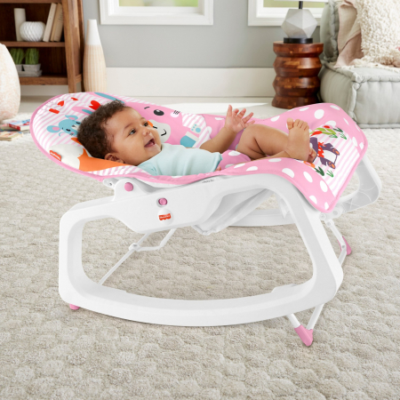 Fisher Price массажное кресло-качели Фишер прайс НЕЗАБЫВАЕМОЕ КАЧАНИЕ с лисичкой от 0 до 18 кг