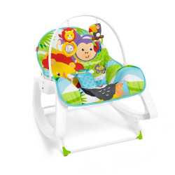 Массажное кресло-качалка Fisher-Price ЗЕЛЕНЫЕ ДЖУНГЛИ и для новорождённых, и для детей до 18 кг